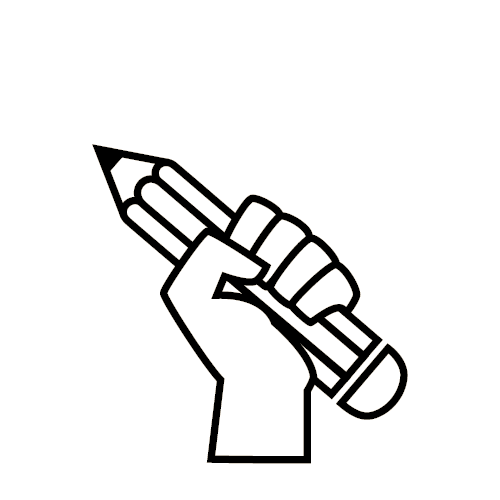 Icon Faust mit Bleistift