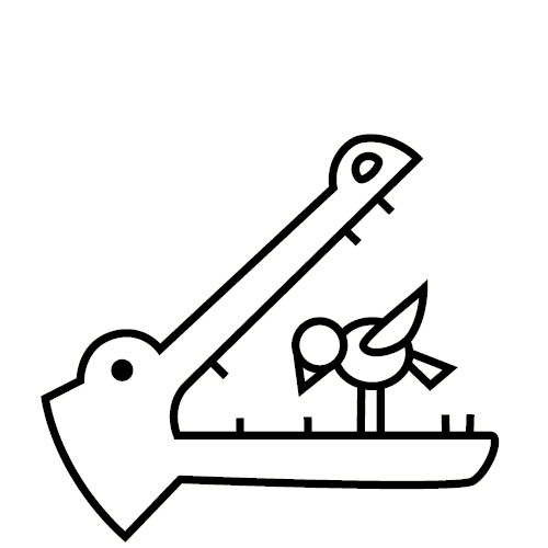 Icon Krokodil mit Vogel
