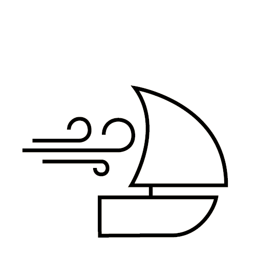 Icon Segelschiff im Wind